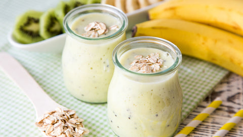 Kiwi Banana Wheat Grass Smoothie Bowl